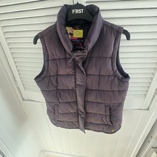 Joules Ladies Quilted Gillet /body Warmer   Size M Blue With Inner Floral