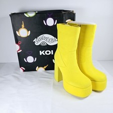 Teletubbies Fancy Dress La La Platform Boots Size 5 Yellow Festival Fun