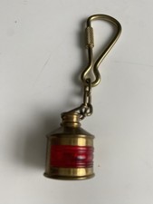 Vintage Brass Nautical Marine Ship Lantern Red Plastic Collectable Rare Key Ring