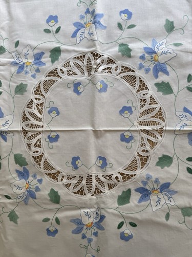 Vintage round tablecloth 178cm - vintage,