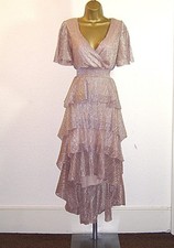 QUIZ FAB ROSE GOLD DIPPED HEM