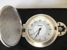 HERITAGE COLLECTION OLIMPIA SILVER PLATED POCKET WATCH WORKING & CERTIFICATE