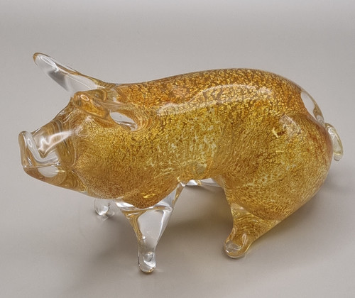 Murano gold flecked hand - flecked, blown