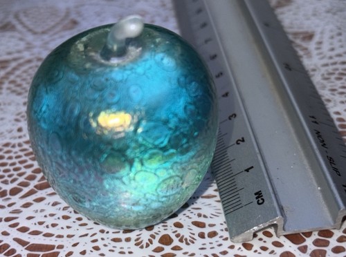 Glass apple blue - apple, iridescent