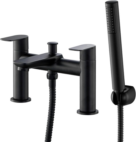 Matt black bath shower mixer - bath,
