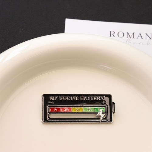 Social battery pin brooch - pin,