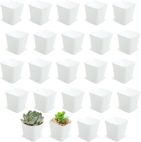 3inch white square plastic - square,