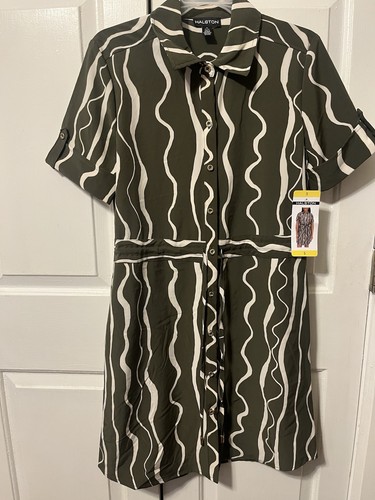 Halston short sleeve button - short,