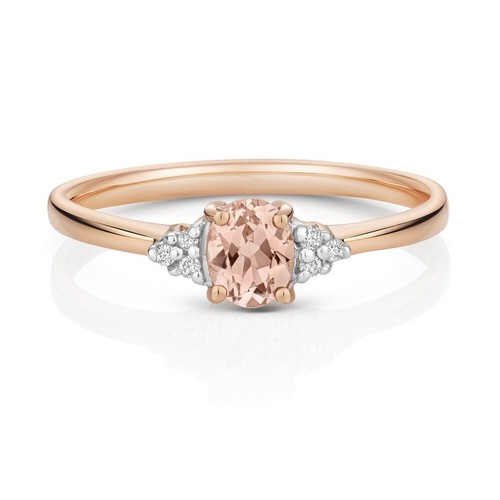 Morganite and diamond ring - morganite,