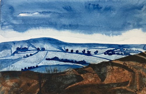 Watercolour ink landscape - ink,