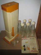 Original 1970's Soda Stream 6 original bottles and leaflet instructions working