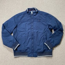 Tommy Hilfiger Bomber Jacket Mens XL Blue Nylon Shell Windbreaker