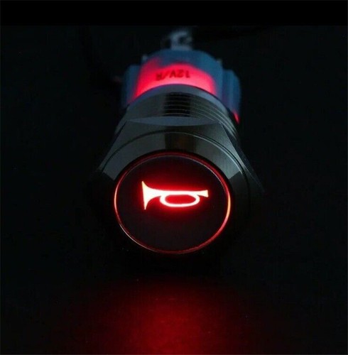 Horn push button 12v - push, 16mm