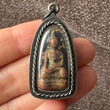 A053 Thai buddha amulet pendant talisman Protection Miracle wish Happy life
