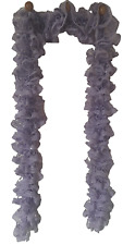 Long Ladies Lilac fine yarn crocheted ruffle scarf with sequins L: 140cm com P&P