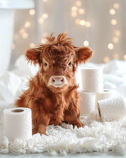 BABY HIGHLAND COW   FUNNY