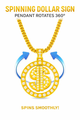 Spinning gold dollar sign - dollar,