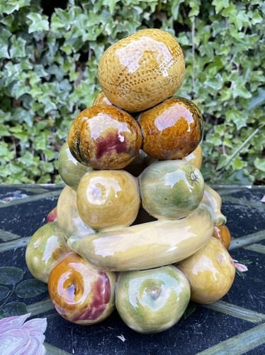 Vintage majolica pottery fruit - majolica,