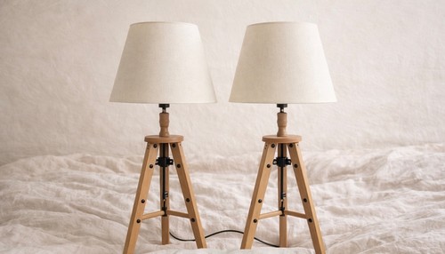 Table lamp tripod pair - table, set