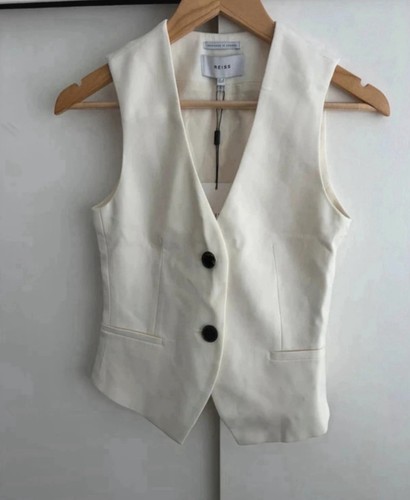 Ladies reiss white waistcoat - white,