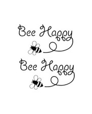 2 x Bee Happy Bumble bee vinyl