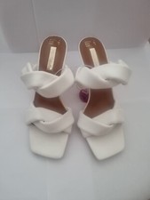 Primark White Ruched High Heeled Shoes Size 5
