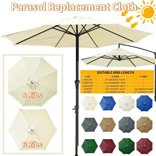 Large parasol umbrella - 2m,