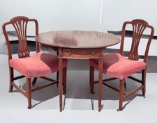 Georgian Mahogany 2 Seater Extending Tea/Dining Table, Folding Sides. Drawer.