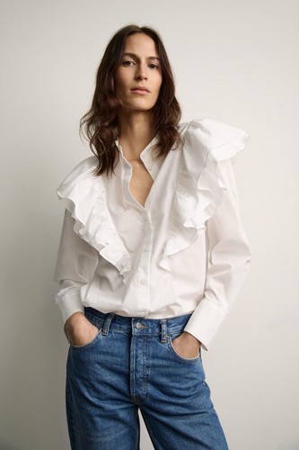 Zara new white frilly - new,