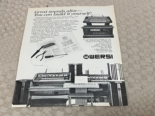 Keyboard organ advert 11x8 - organ, 11x8"