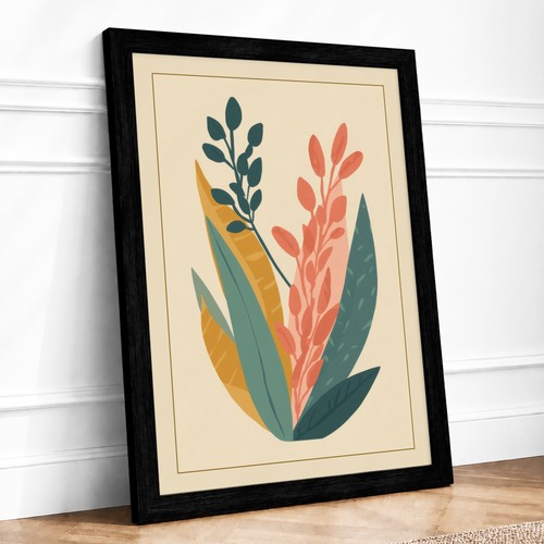 Three stems bloom botanical - three,