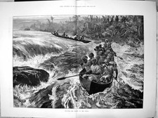 Antique Print Shooting Rapids