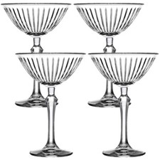 Pasabahce Long Stemmed Drinking Glasses Martini Cocktails 220ml Party Set of 4/8