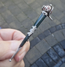 Vintage Victorian LARGE Scottish Silver Agate Sword Cutlass Brooch c.1880/90s