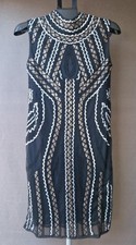 BNWT 20's Gatsby Style Black Sequin Beaded Embellished Sleeveless Dress UK 12