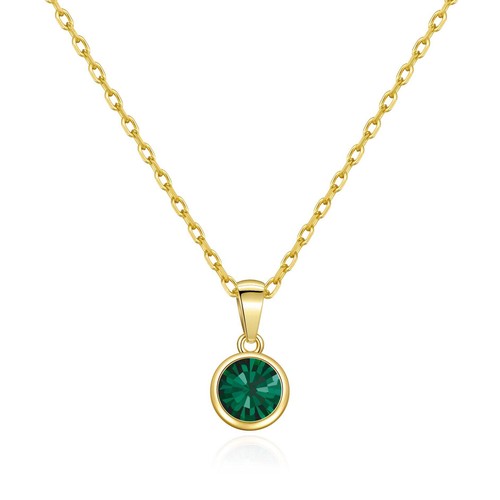 18k gold plated green crystal - plated,