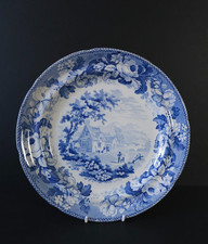 Antique Davenport blue and