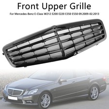 Black Front Grille Grill Fit Mercedes-Benz E Class W212 E350 E550 2010-2013.