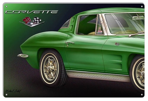 1963 green corvette sting ray - green,