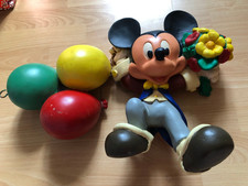 Vintage Mickey Mouse Hanging on Balloons Display Statue, Very Rare, Used