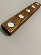 Rustic wooden candle holder - wooden,
