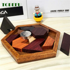 Wooden Geometric Jigsaw Puzzle Brain Teaser Educational Toy for Kids UK