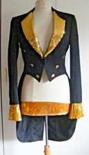Vintage tailcoat Moss Bros Covent Garden gold sequin added trim size 36" chest