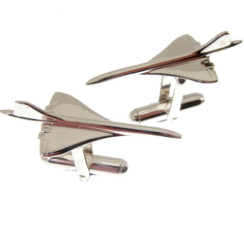 Silver concorde cufflinks - silver,