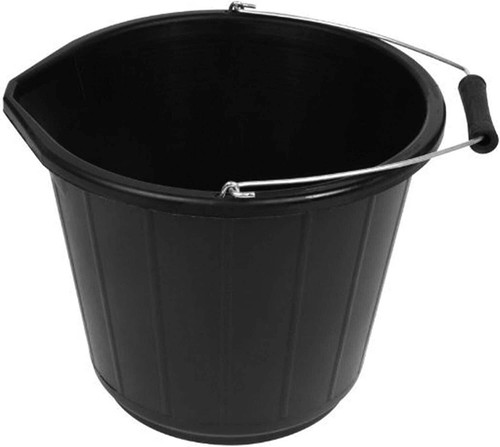 Black bucket 3 gallon - black,