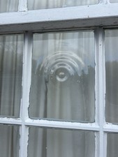 Joblot x7 Bullseye Vintage Antique Glass Panes. Timber Windows Joinery. 