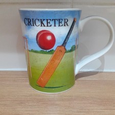 DUNOON STONEWARE MUG "Cricketer" by Martin Wiscombe