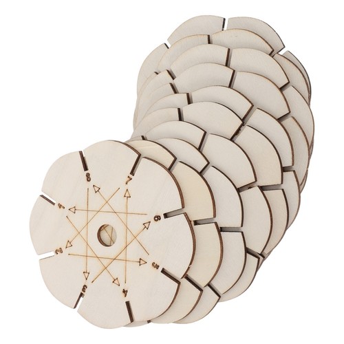 Khaki wooden kumihimo wheel - wooden,
