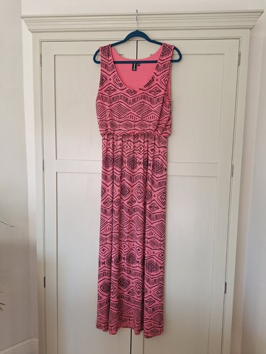 Coral colour maxi dress - maxi, size