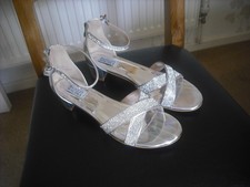 Badgley Mischka silver sparkle shoes UK 6
